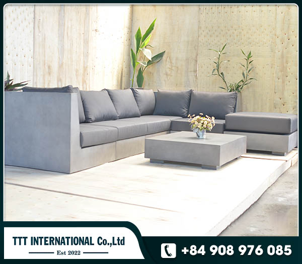 GRC concrete sofa outdoor furniture set